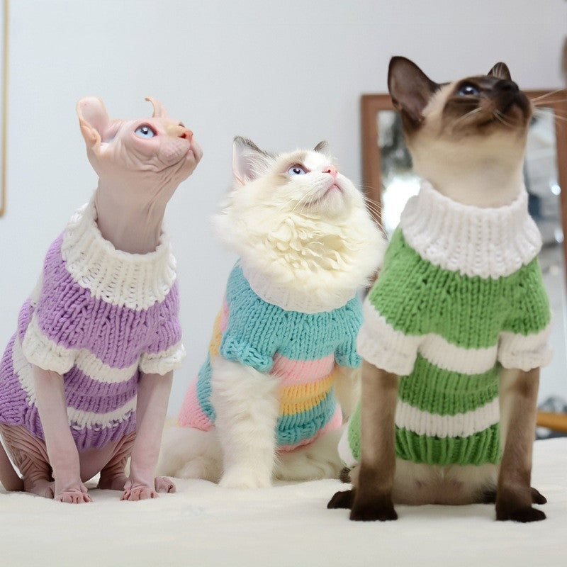 Cozy Warm Sweater for Hairless Cats - Stylish Pet Apparel