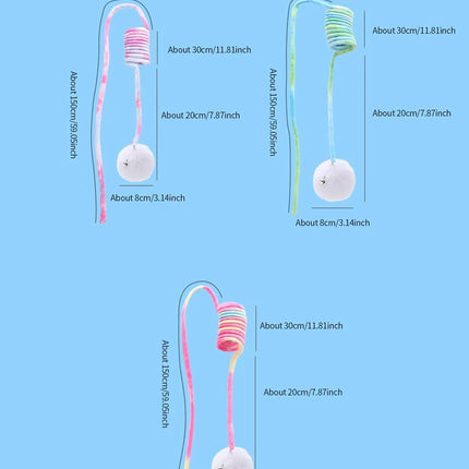 1Pc Random Color Suction Cup Spring Ball Cat Toy