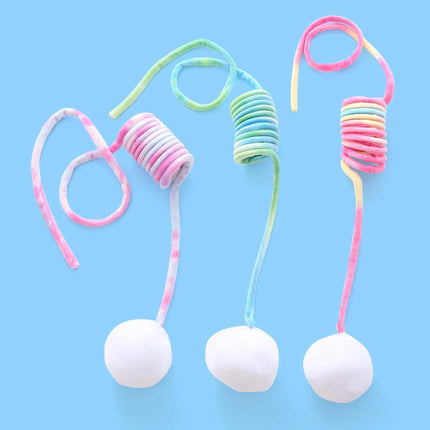 1Pc Random Color Suction Cup Spring Ball Cat Toy