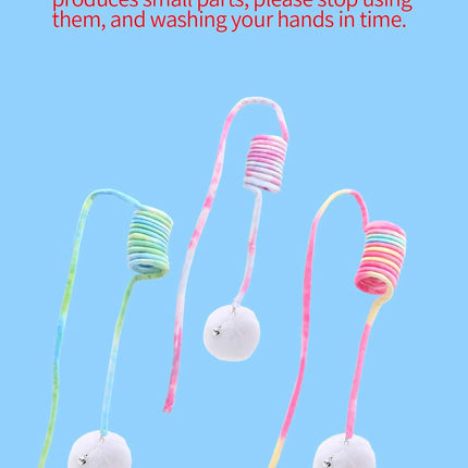 1Pc Random Color Suction Cup Spring Ball Cat Toy