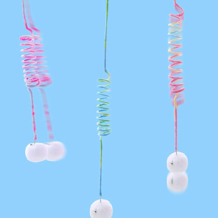 1Pc Random Color Suction Cup Spring Ball Cat Toy
