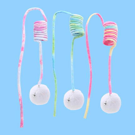 1Pc Random Color Suction Cup Spring Ball Cat Toy