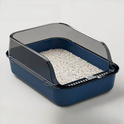 Semi-Enclosed Cat Litter Box Kitty Sandbox Splashproof Cat Tray Cat Toilet Cleaning Basin Supplies Pet Toilet Kitten Tray Bedpan