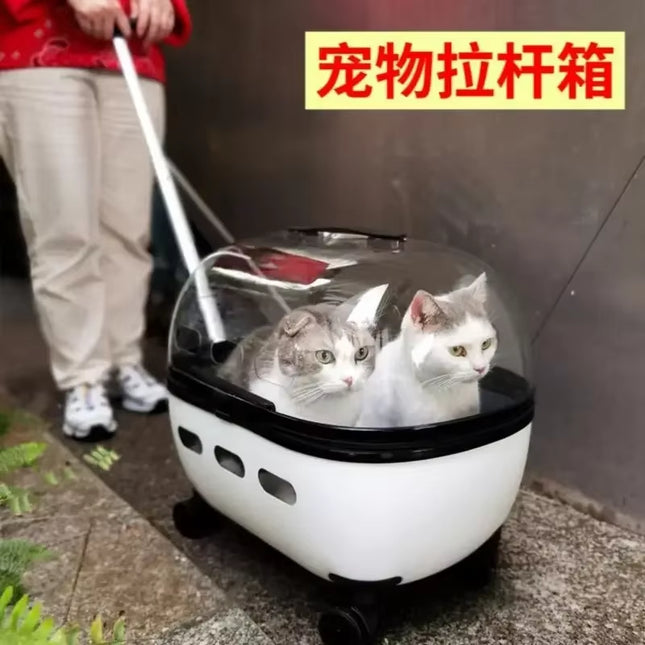 Pet Trolley Box Clear Cat Bag Portable Dog Carrier Trunk Carry Pet Outing Bag Ventilate Pet Backpack Cat Backpack Cat Bag
