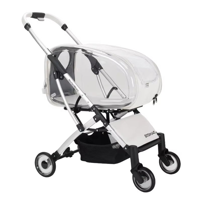 2024 New Transparent Pet Cart Dog and Cat Walking Cart Small Medium Sized Dog Pulled Stroller Lightweight Foldable Detachable