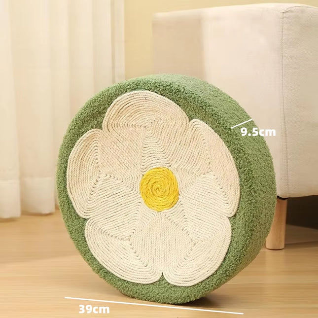 Cute Pig Cat Scratcher Sisal Weave round Cat Scratching Pad 2 In1 Indoor Grinding Claws Cats Training Toys Furniture Protection