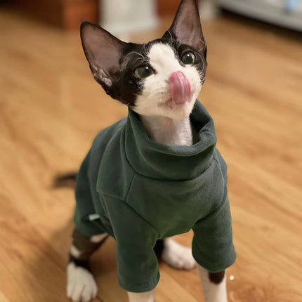 Cozy Cotton Clothes for Sphynx Cats & Small Dogs - Stylish Fall/Winter Outfits for Hairless Pets