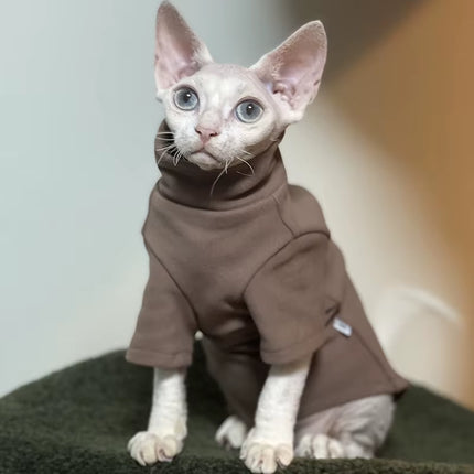 Cozy Cotton Clothes for Sphynx Cats & Small Dogs - Stylish Fall/Winter Outfits for Hairless Pets