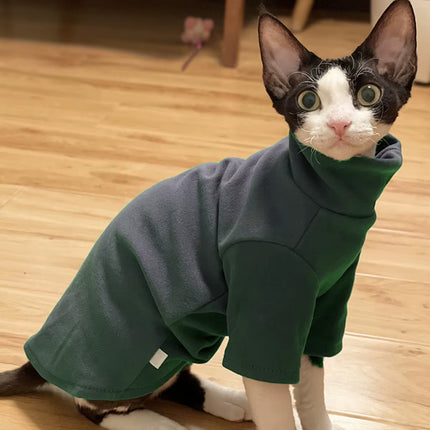Cozy Cotton Clothes for Sphynx Cats & Small Dogs - Stylish Fall/Winter Outfits for Hairless Pets