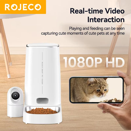 Automatic Cat Feeder with 360°Rotating Camera Vedio 4L Wifi Cat Food Dispenser Pet Smart Voice Auto Feeder for Cats Dogs