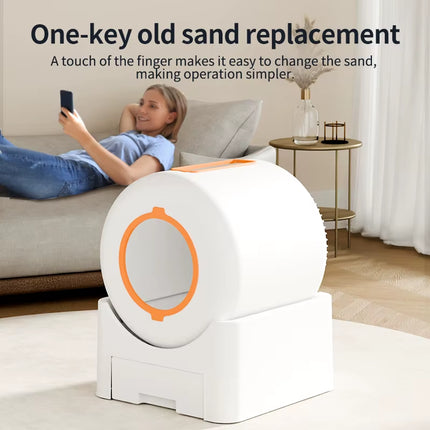 Fully Automatic Pet Cat Litter Box Automatic Cat Litter Box with APP Large Capacity Self Cleaning Litter Box for Multiple Larg