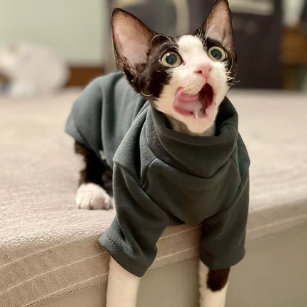 Cozy Cotton Clothes for Sphynx Cats & Small Dogs - Stylish Fall/Winter Outfits for Hairless Pets