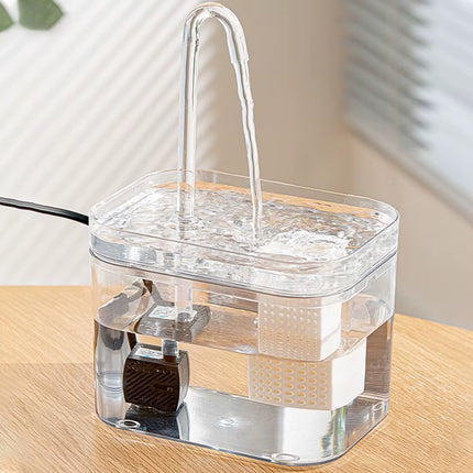 Transparent Cat Water Fountain Filter Smart Automatic Pet Dog Water Dispenser&Burnout Prevention Pump1.5L Recirculate Filtrin