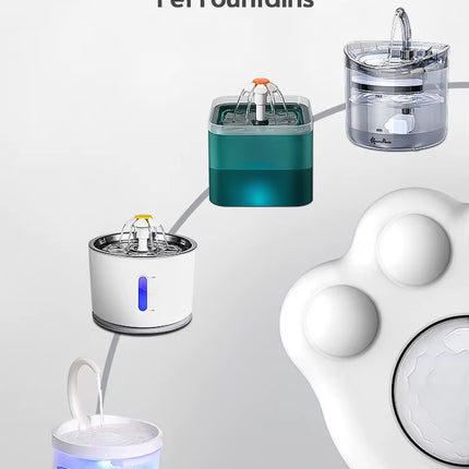 Cat Water Fountain Sensor Paw-Shaped PIR Motion Sensor for All Automatic Pet Water Dispenser with USB Interface
