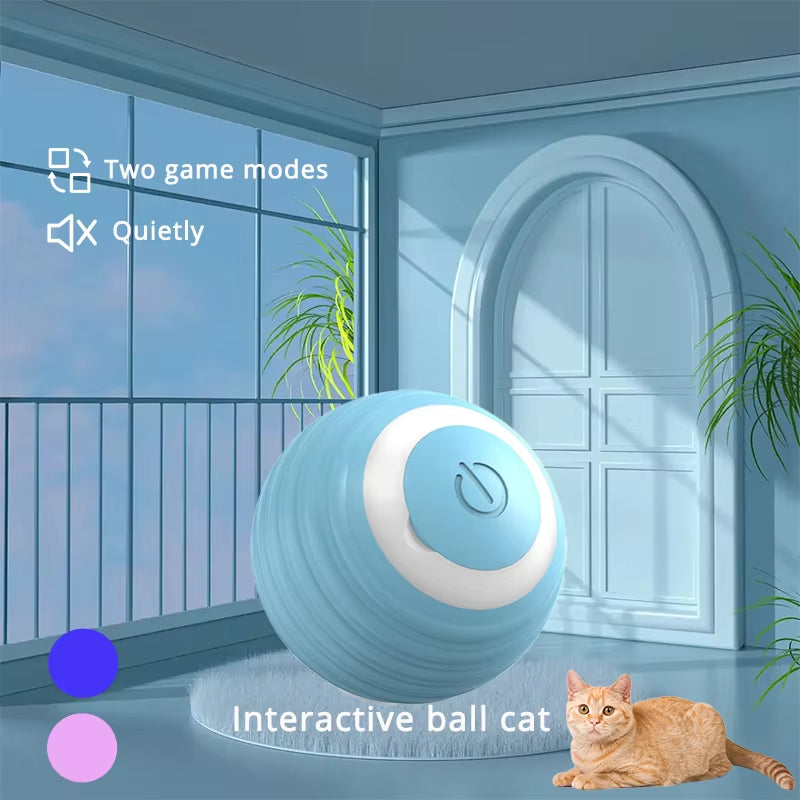 Engage Your Cat with Our Interactive Smart Moving Ball - Rechargeable 2 Mode Teaser Toy for Endless Fun!