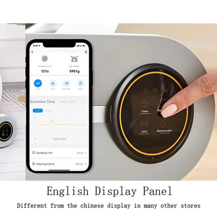 Tonepie 65L Automatic Smart Cat Litter Box Self Cleaning Fully Enclosed Cat Litter Box Pet Toilet Litter Tray English Versions