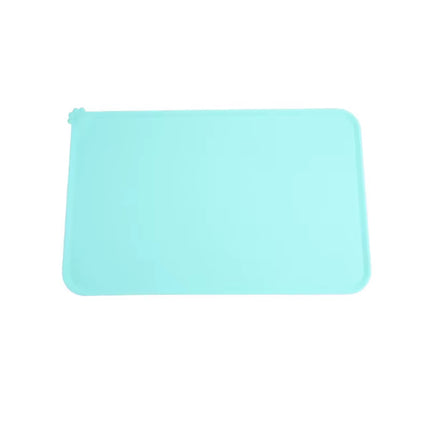 Waterproof Pet Mat for Dog Cat Solid Color Silicone Pet Food Pad Pet Bowl Drinking Mat Dog Feeding Placemat Easy Washing