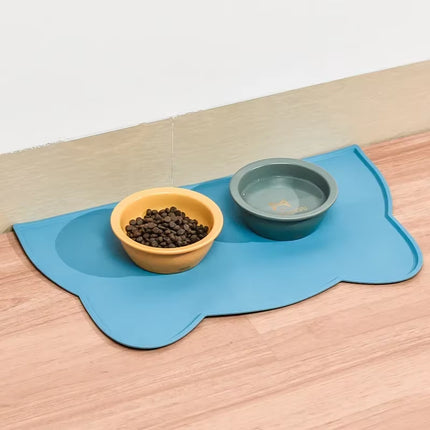 Cats and Dog Bowl Mats Cats Waterproof and Leak-Proof Pad Pet Placemat Anti-Slip Easy to Clean Food Grade Silicone Anti-Dirty
