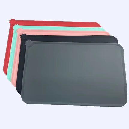 Waterproof Pet Mat for Dog Cat Solid Color Silicone Pet Food Pad Pet Bowl Drinking Mat Dog Feeding Placemat Easy Washing