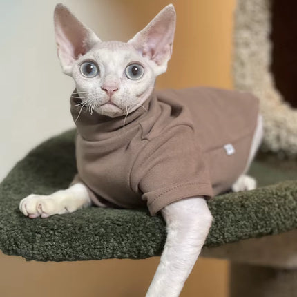 Cozy Cotton Clothes for Sphynx Cats & Small Dogs - Stylish Fall/Winter Outfits for Hairless Pets