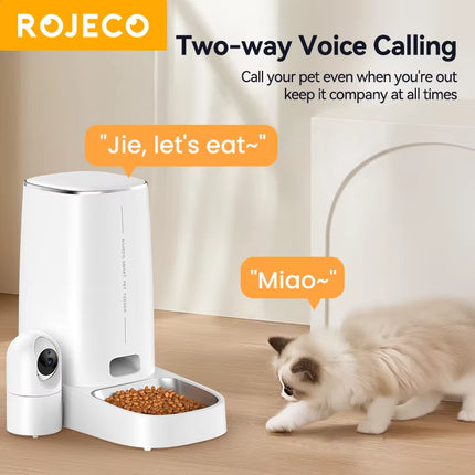 Automatic Cat Feeder with 360°Rotating Camera Vedio 4L Wifi Cat Food Dispenser Pet Smart Voice Auto Feeder for Cats Dogs