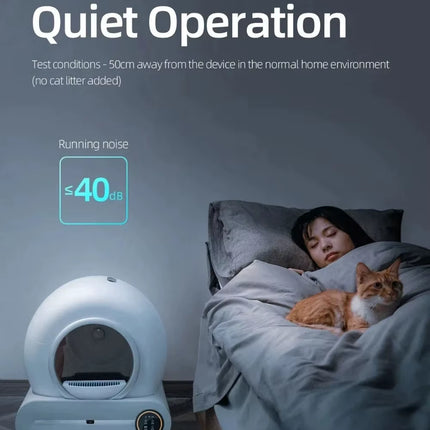 Tonepie 65L Automatic Smart Cat Litter Box Self Cleaning Fully Enclosed Cat Litter Box Pet Toilet Litter Tray English Versions