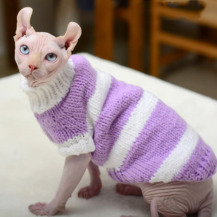 Cozy Warm Sweater for Hairless Cats - Stylish Pet Apparel