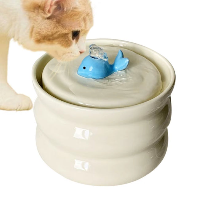Cat Water Fountain 800Ml Ceramic Automatic Low Noise Pet Drinker with Filter Small Dogs Water Dispenser Auto Drinking