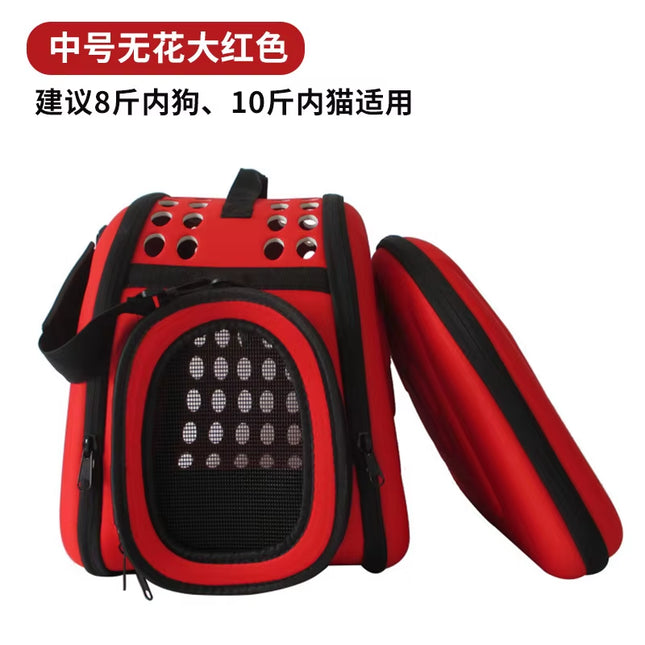 Foldable Pet Carrier Cats Dogs Adjustable Shoulder Strap Handheld Portable Medium Size Carrier Backpack Outdoor Travel Car Trips