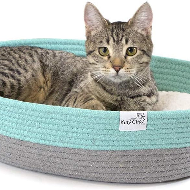 Kitty City Cat Bed, Cotton, 14"W X 19"L X 5"H