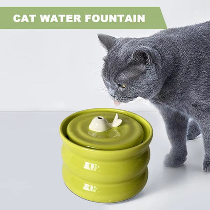 Cat Water Fountain 800Ml Ceramic Automatic Low Noise Pet Drinker with Filter Small Dogs Water Dispenser Auto Drinking