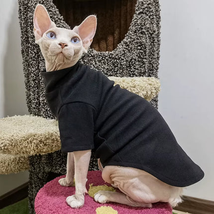 Cozy Cotton Clothes for Sphynx Cats & Small Dogs - Stylish Fall/Winter Outfits for Hairless Pets
