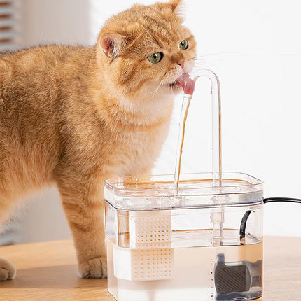 Transparent Cat Water Fountain Filter Smart Automatic Pet Dog Water Dispenser&Burnout Prevention Pump1.5L Recirculate Filtrin