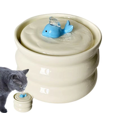 Cat Water Fountain 800Ml Ceramic Automatic Low Noise Pet Drinker with Filter Small Dogs Water Dispenser Auto Drinking