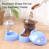 Cat Pet Automatic Feeder Water Dispenser Cute Mushroom Large Capacity Food Container Pet Bowl Water Storage Device Supplies