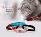 CHUKCHI Pink Soft Velvet Safe Cat Adjustable Collar with Crystal Heart Charm and Bells 8-11 Inches(Black+Red+Pink+Blue)