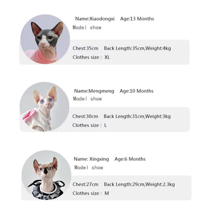 Pet Cat Hooded Sweater Thickened Warm for Winter Sphinx Hairless Cat Clothes Kitty Small Dog Clothes