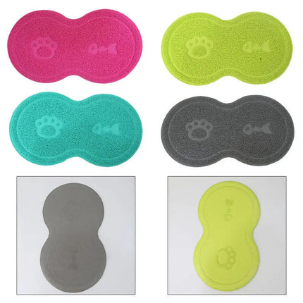Cat and Dog Pet Mat Cute Cat Litter Pad Foot Mat Non-Slip Dish Bowl Food Feed Mat Pad Placement Pet Accessories