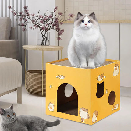 Revolutionary Cat Cardboard House & Scratcher – The Ultimate Playful Retreat for Cats and Small Animals!