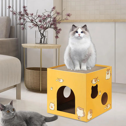 Revolutionary Cat Cardboard House & Scratcher – The Ultimate Playful Retreat for Cats and Small Animals!