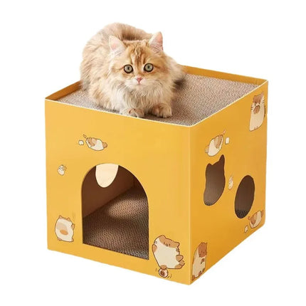 Revolutionary Cat Cardboard House & Scratcher – The Ultimate Playful Retreat for Cats and Small Animals!