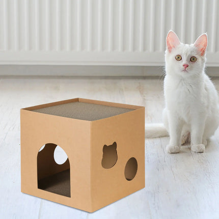 Revolutionary Cat Cardboard House & Scratcher – The Ultimate Playful Retreat for Cats and Small Animals!