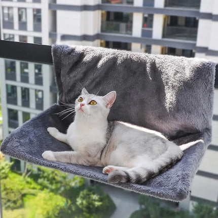 Generic Premium Grey Faux Fur Cat Hammock Cat Window Perch Radiator Cat Bed Cat Window Hammock Cat Window Bed Cat Hammock for Window Cat Window Seat Window Cat Perch Window Cat Bed
