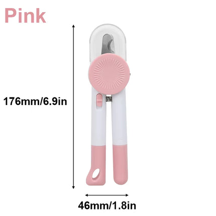 Led-Lit Pet Nail Clippers with Safety Guard - Designed for Cats and Dogs Splash Proof Stainless Steel Pet Nail Clippers