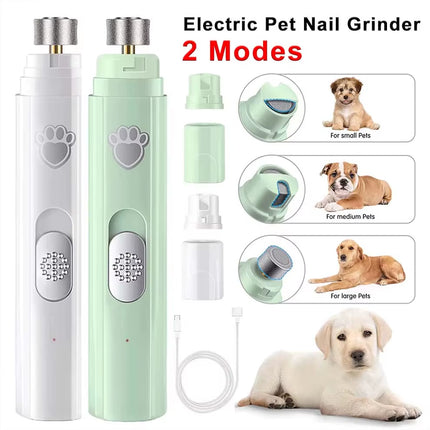 Electric Pet Nail Grinder USB Rechargeable Pet Nail Clipper with Polisher Wheel 2-Speed Pet Nail Trimmer for Small/Large Cat Dog