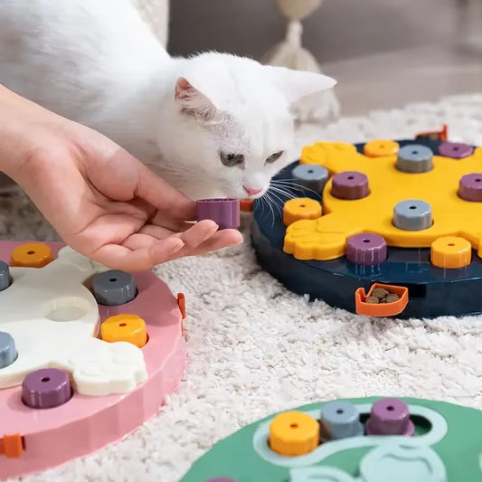 Puzzle Toys Slow Feeder Interactive Increase IQ Food Dispenser Slowly Eating Nonslip Bowl Pet Cat  Training Game