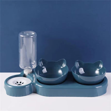 Pet Cat Bowl Automatic Feeder Cat Feeder Bowl with Dog Water Bottle Automatic Drinking Pet Bowl Cat Food Bowl Pet Waterer