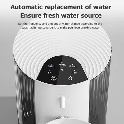 3000ML Pouring Cat Water Dispenser Smart Tilt Design Pet Water Fountain Separate Clean & Dirty Water for Cats and Small Dogs