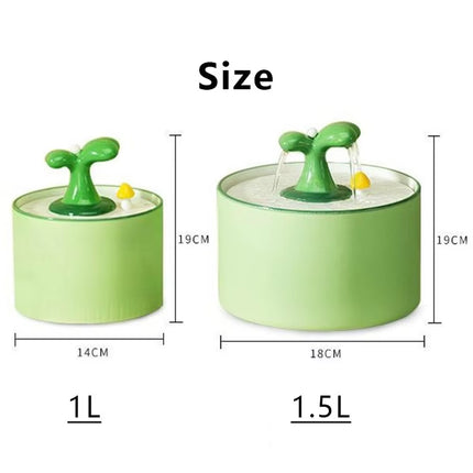Ceramic Cat Water Fountain Automatic Electric Pet Water Dispenser Dog Filter Drinker Pet Drinking Feeder with Quiet Pump 1.5L