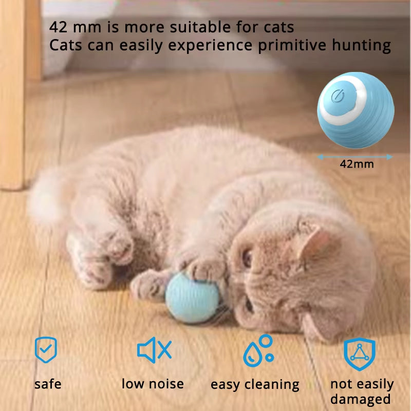 Engage Your Cat with Our Interactive Smart Moving Ball - Rechargeable 2 Mode Teaser Toy for Endless Fun!